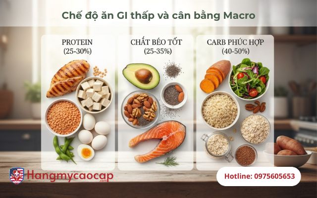 Chế độ ăn GI thấp và cân bằng Macro