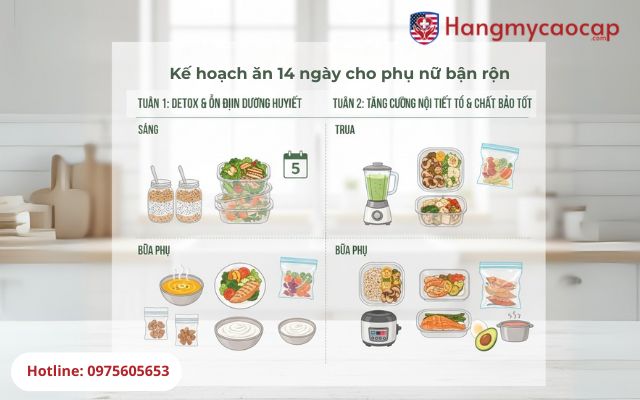 Kế hoạch ăn 14 ngày cho phụ nữ bận rộn (Meal Prep thân thiện)