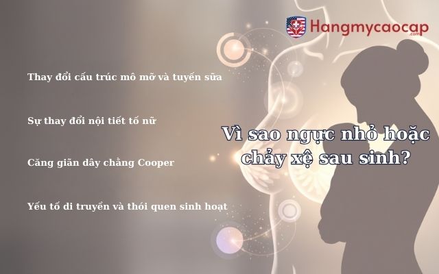 Vì sao ngực nhỏ hoặc chảy xệ sau sinh?