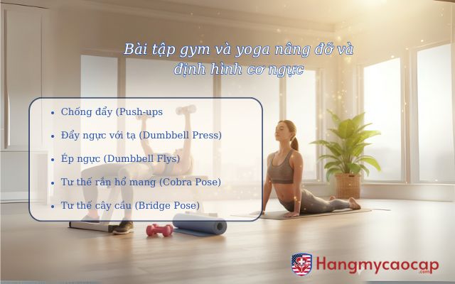 Bài tập gym và yoga nâng đỡ và định hình cơ ngực