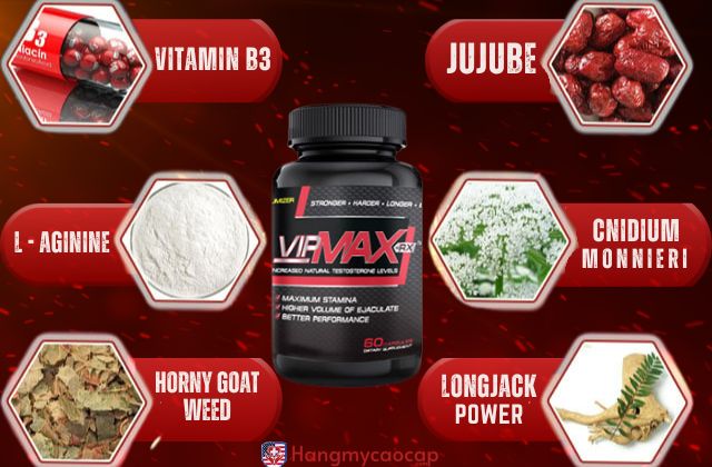 Bảng thành phần chi tiết Vipmax RX 