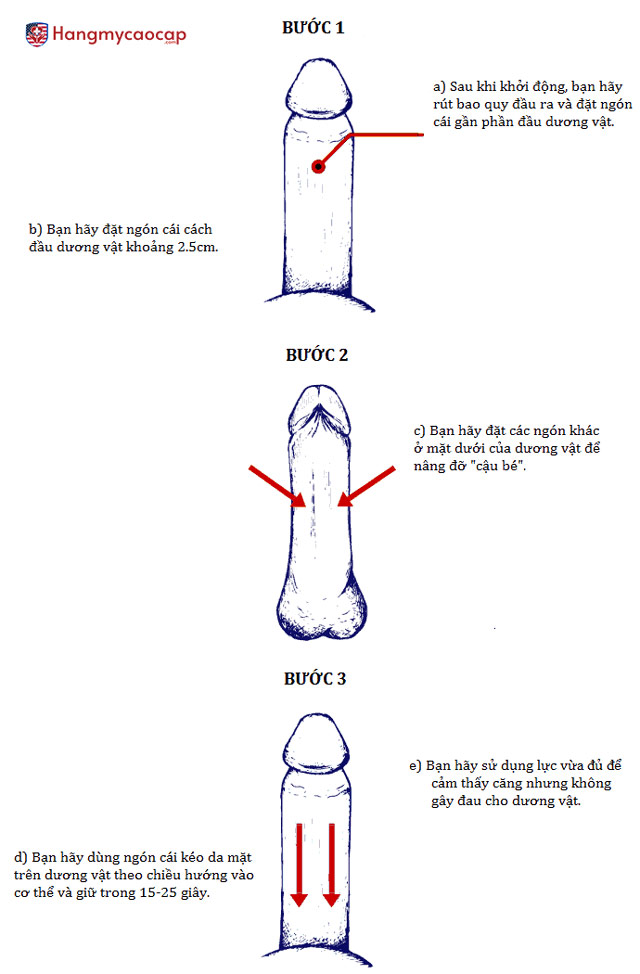 Cách làm thẳng dương vật bằng bài tập Backward Puller