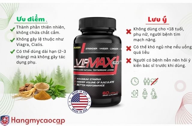 Dùng Vipmax RX có an toàn không? 
