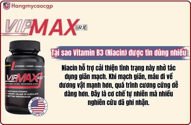 Tại sao Vitamin B3 được tin dùng nhiều trong sức khỏe nam giới?
