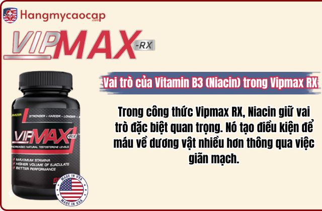 Vai trò của Vitamin B3 trong Vipmax RX