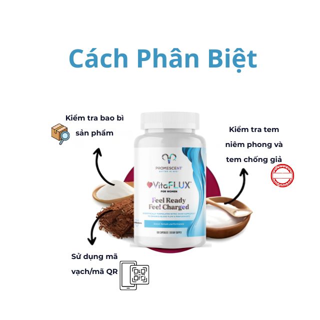 Cách phân biệt Promescent VitaFlux For Women chính hãng