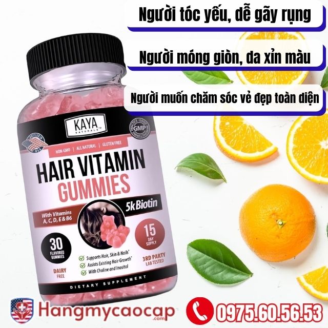 Viên uống kẹo dẻo mọc tóc Hair Vitamin Gummies
