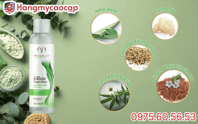 Thành phần của Promescent organic aloe lube