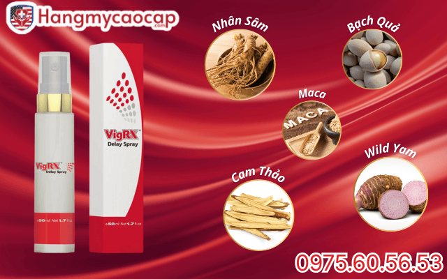 Thành phần chính có trong chai xịt VigRX Delay Spray