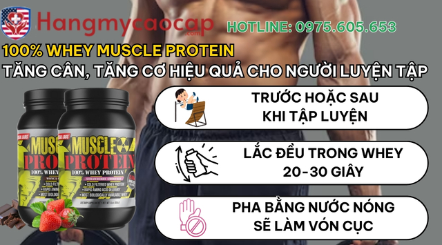Hướng dẫn dùng 100% Whey Muscle Protein