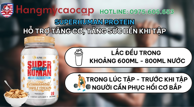 cách pha whey SUPERHUMAN INTRA 