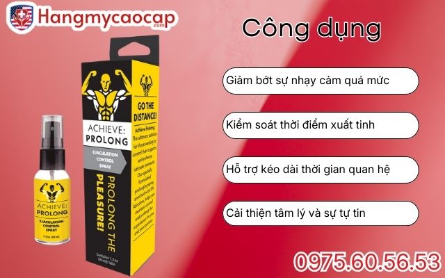 Công dụng của Achieve Prolong Delay Spray