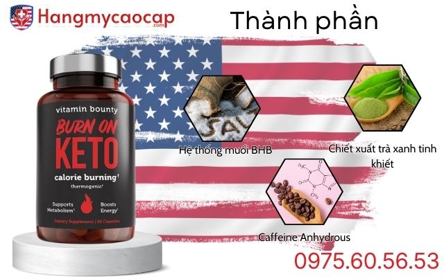 Thành phần viên uống Burn On Keto