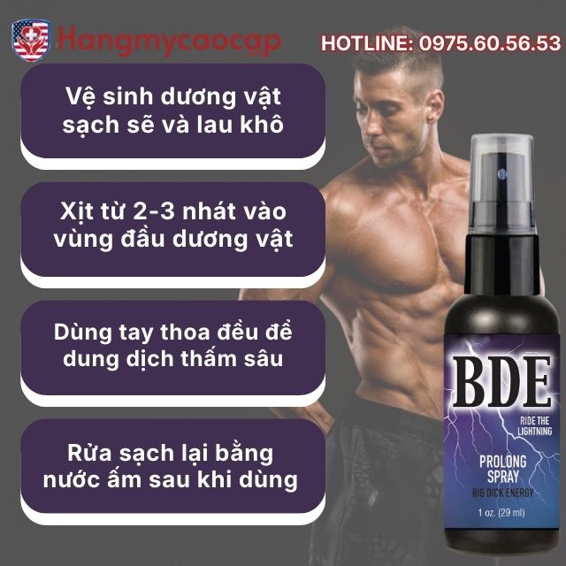 Hướng dẫn sử dụng BDE Prolong Spray đạt hiệu quả BDE