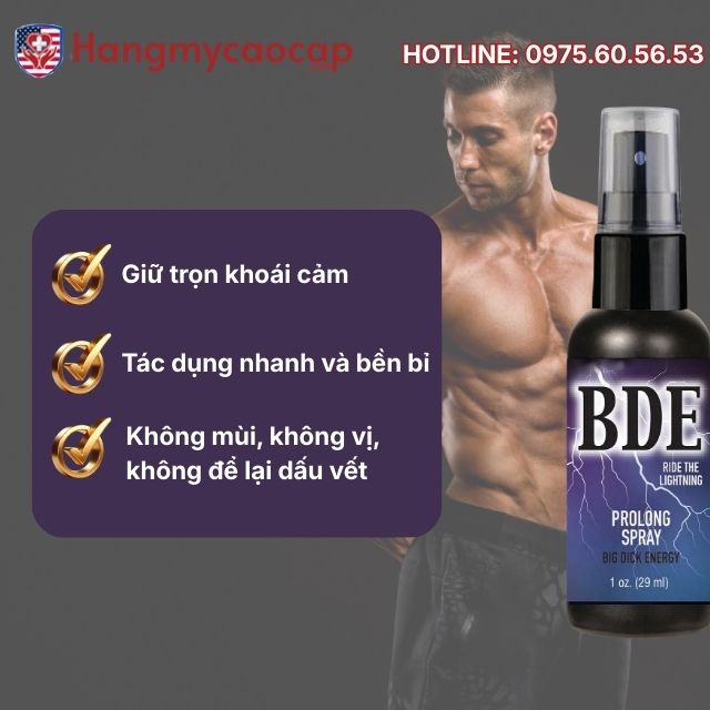 Những ưu điểm vượt trội chỉ có ở BDE Prolong Spray