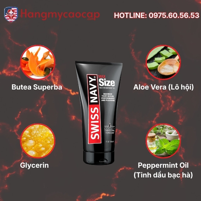 Phân tích chi tiết thành phần thảo dược trong Swiss Navy Max Size Cream 