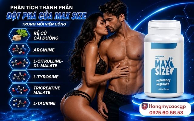 Phân Tích Thành Phần Đột Phá Của MAX SIZE Trong Mỗi Viên Uống