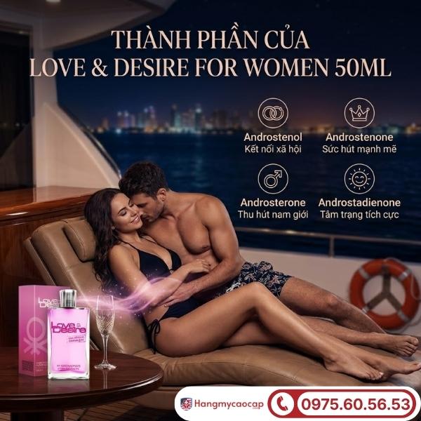 Thành phần tự nhiên trong nước hoa Love & Desire For Women 50ml