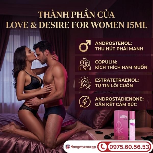Thành phần tự nhiên trong nước hoa Love & Desire For Women 15ml