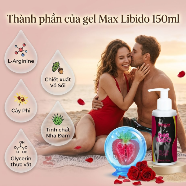 Thành phần của gel Max Libido 150ml hỗ trợ se khít âm đạo