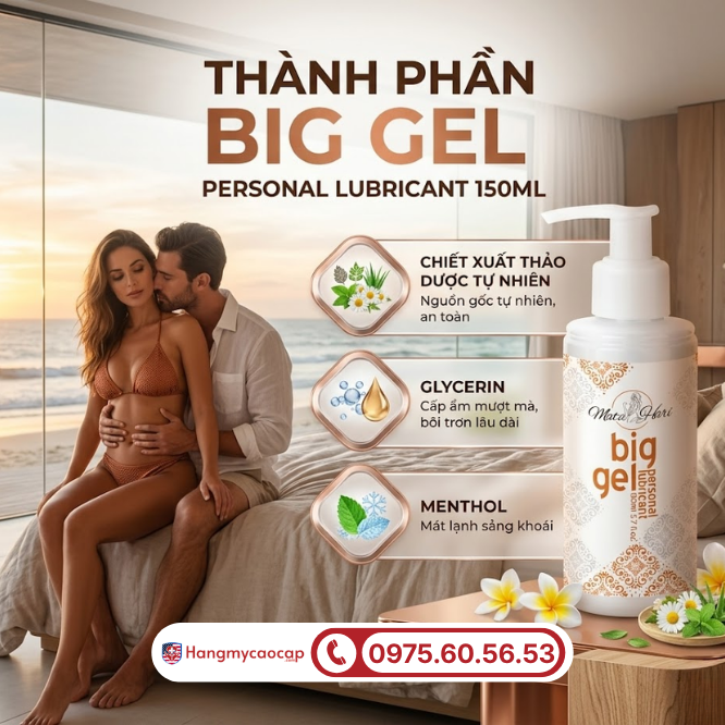 Thành phần ưu việt của Big Gel Personal Lubricant 150ml