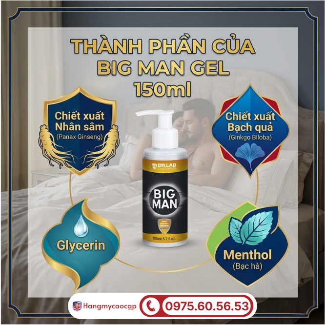Thành phần của Big Man Gel 150ml