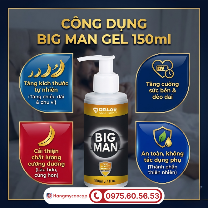 Công dụng Big Man Gel 150ml