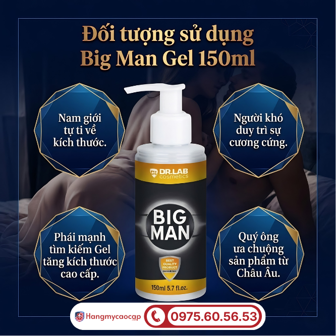 Đối tượng sử dụng Big Man Gel 150ml