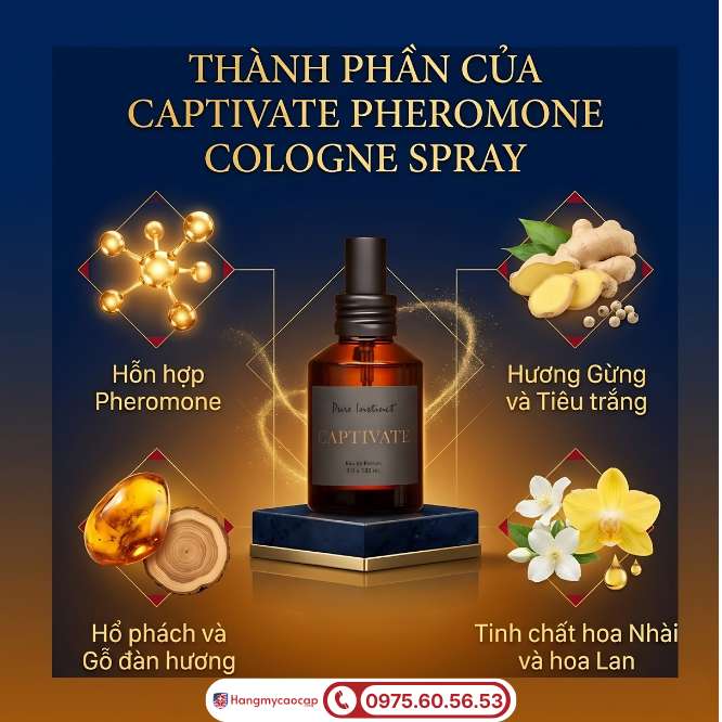 Khám phá bảng thành phần của Captivate Pheromone Cologne Spray