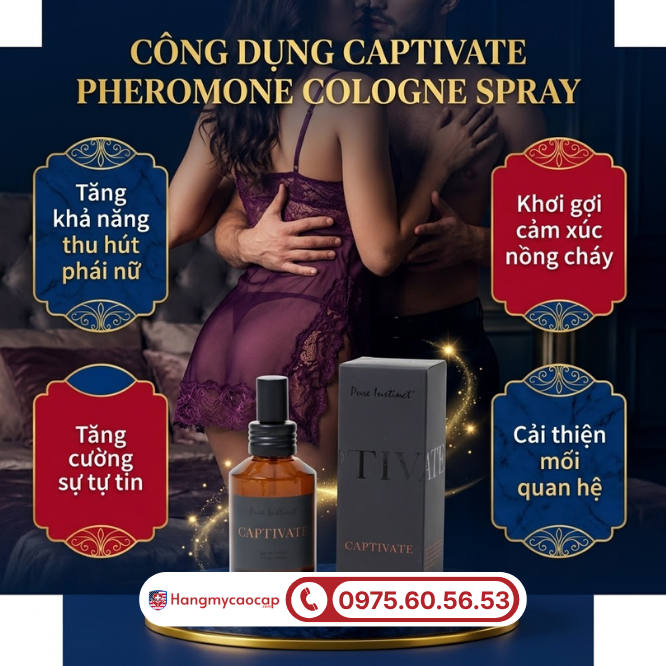 Công dụng vượt trội của Captivate Pheromone Cologne Spray