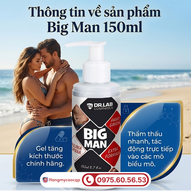 Thông tin về sản phẩm Dr.Lab Big Man 150ml nhập khẩu chính hãng EU