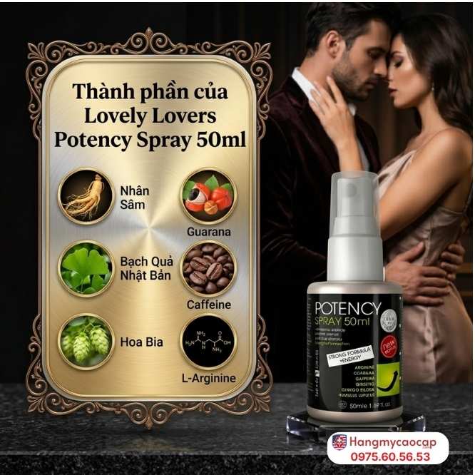 Thành Phần Của Xịt Kéo Dài Thời Gian Lovely Lovers Potency Spray