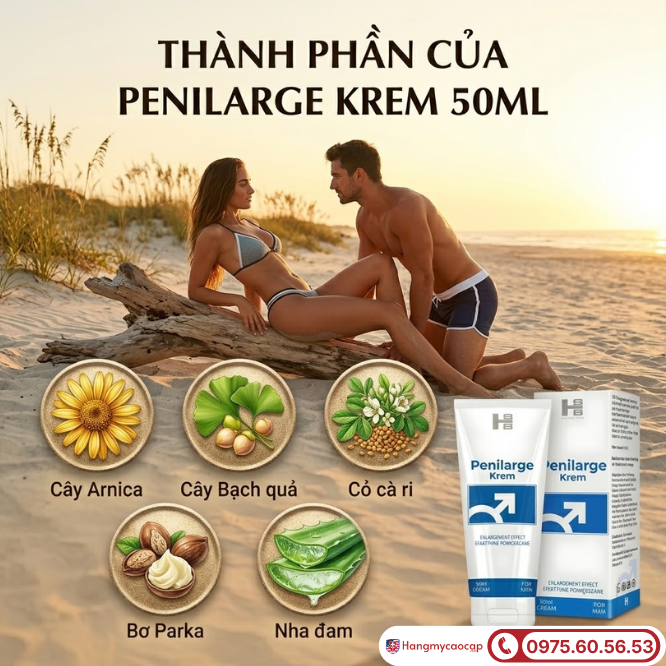 Thành phần có trong Penilarge Krem 50ml