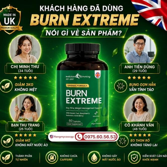 Phản hồi thực tế từ khách hàng sau khi trải nghiệm Burn Extreme 60 viên