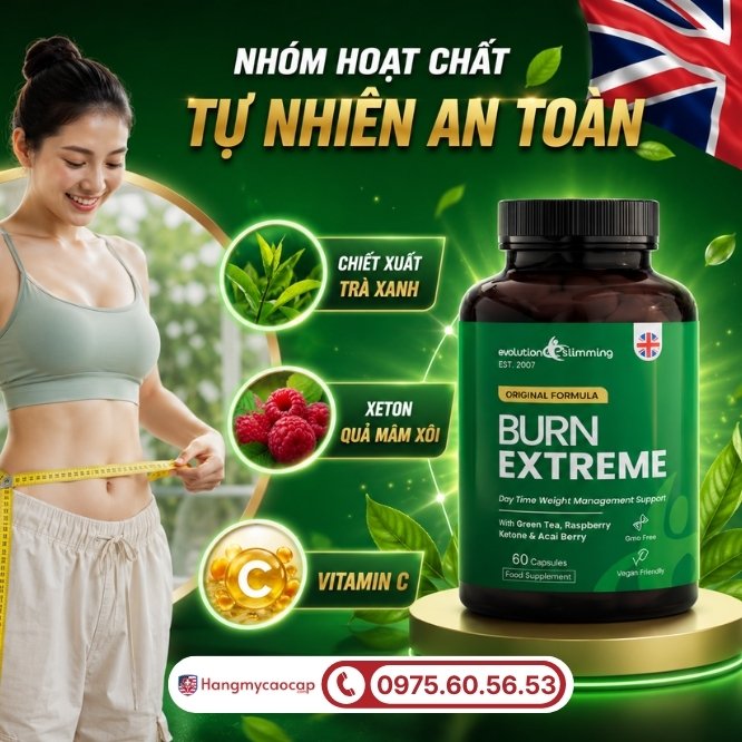Chi tiết thành phần đắt giá trong mỗi viên uống Burn Extreme 60 viên