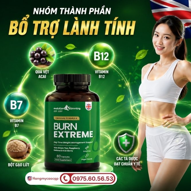 Chi tiết thành phần đắt giá trong mỗi viên uống Burn Extreme 60 viên