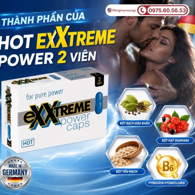 Phân tích thành phần ưu việt trong mỗi viên uống Hot Exxtreme power 2 viên