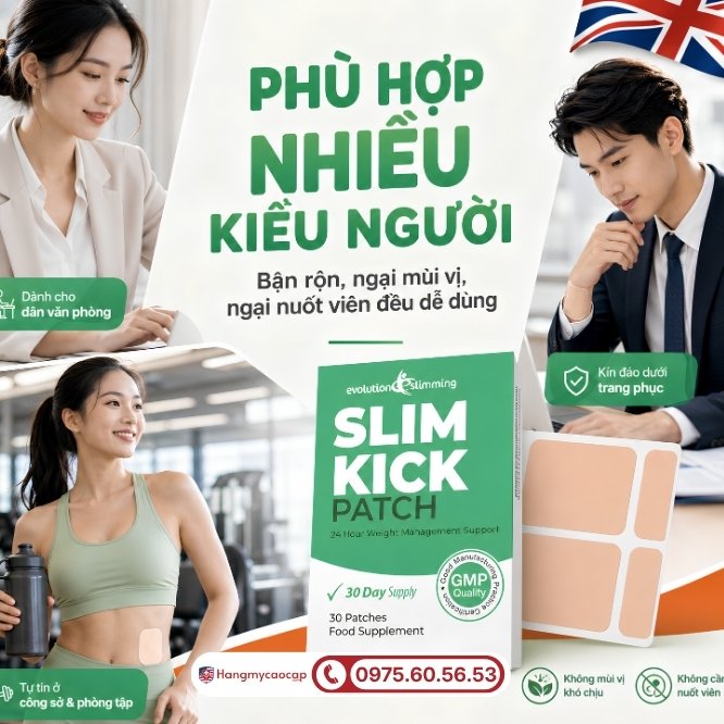 Đối tượng nào nên lựa chọn miếng dán giảm cân Slim Kick 30 miếng?