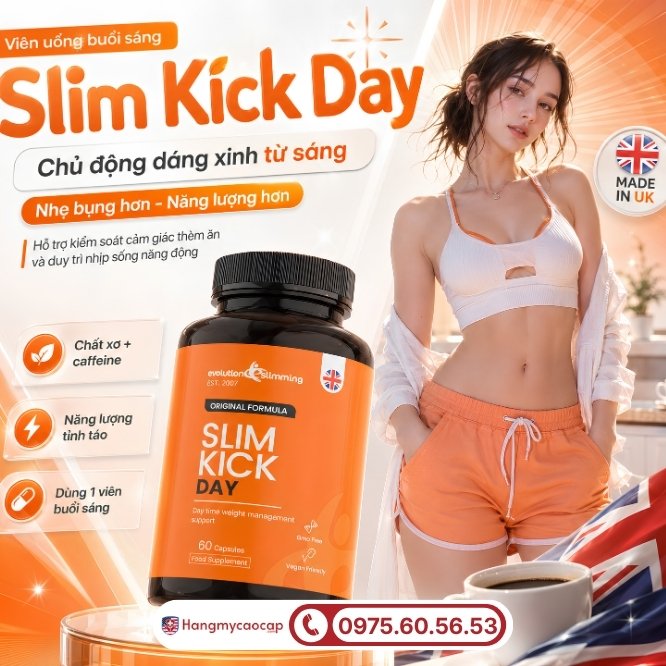 Slim Kick Day: Kích hoạt năng lượng đốt mỡ và kiểm soát cơn thèm ăn ban ngày